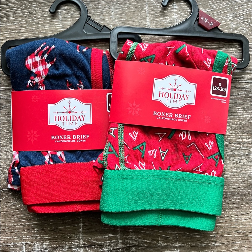 Holiday Time Men’s Boxer Briefs Bundle S (28-30) NWT